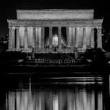 Square The Lincoln Memorial and Reflecting Pool black and white Photos