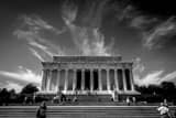 Horizontal The Lincoln Memorial on the National Mall black and white Photos
