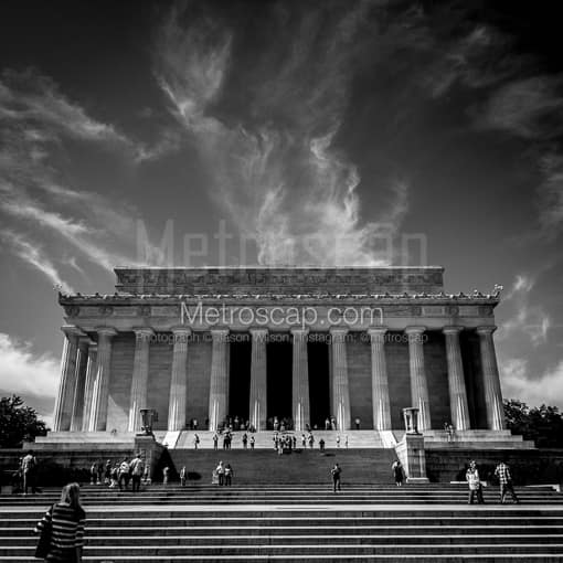 The Lincoln Memorial on the National Mall -- Washington DC Black and White Photos