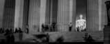 Panoramic The Lincoln Memorial Steps black and white Photos