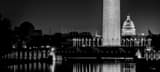 Panoramic The Reflecting Pool and Washington Monument black and white Photos