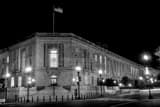 Horizontal The Senate Russell Office Building at Night black and white Photos