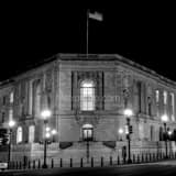 Square The Senate Russell Office Building at Night black and white Photos
