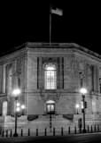 Vertical The Senate Russell Office Building at Night black and white Photos