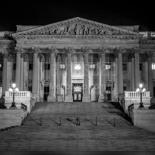 The Senate Side of the US Capitol Building -- Washington DC Black and White Photos