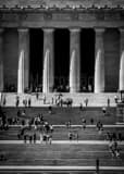 Vertical The Steps of the Lincoln Memorial black and white Photos