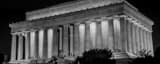 Panoramic The Lincoln Memorial from near the Vietnam Wall black and white Photos