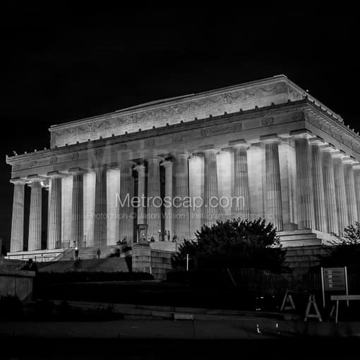 Washington DC Black and White Photos of The Lincoln Memorial from near the Vietnam Wall The Lincoln Memorial from near the Vietnam Wall -- Washington DC Black and White Photos