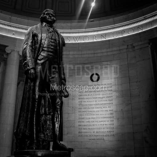 Washington DC Black and White Photos of Thomas Jefferson Statue in the Jefferson Memorial Thomas Jefferson Statue in the Jefferson Memorial -- Washington DC Black and White Photos