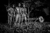 Horizontal The Three Soldiers Statue black and white Photos