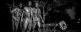 Panoramic The Three Soldiers Statue black and white Photos