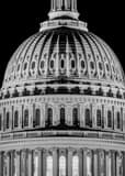 Vertical The US Capitol Building Dome black and white Photos