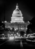 Vertical The US Capitol Building from Pennsylvania Avenue black and white Photos