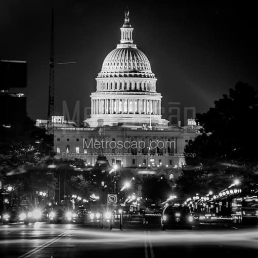Washington DC Black and White Photos of The US Capitol Building from Tenth and Pennsylvania The US Capitol Building from Tenth and Pennsylvania -- Washington DC Black and White Photos