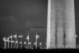 Horizontal United States Flags Surround the Washington Monument black and white Photos