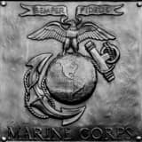 Square A US Marine Corps Plaque black and white Photos