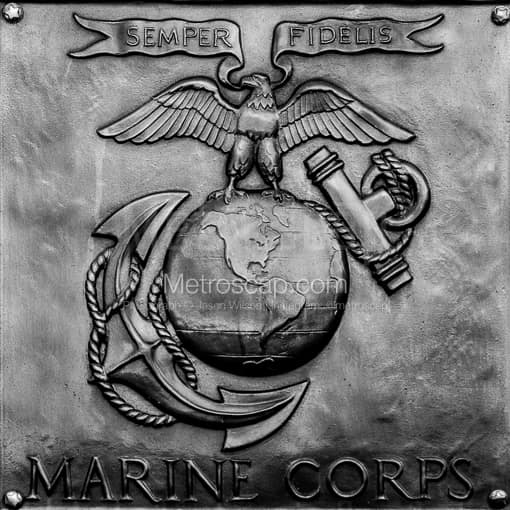 A US Marine Corps Plaque -- Washington DC Black and White Photos