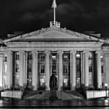 Square The US Treasury Department Building black and white Photos