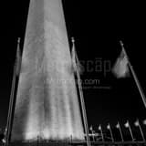 Square The Washington Monument and Ring of Flags black and white Photos