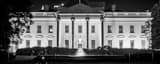 Panoramic The White House at Night black and white Photos