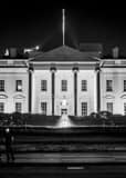 Vertical The White House at Night black and white Photos