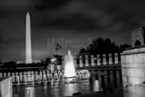 Horizontal The National World War II Memorial black and white Photography