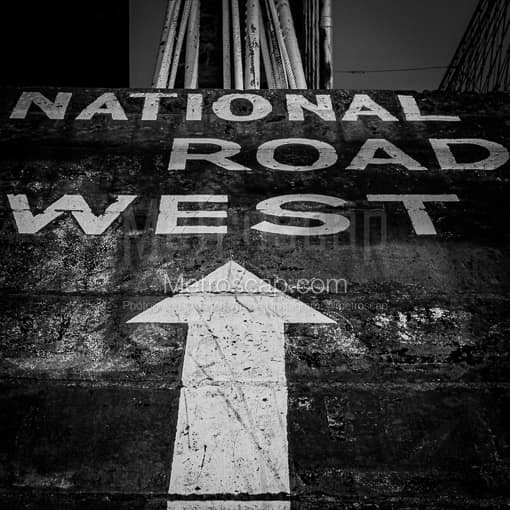 National Road West Wheeling Suspension Bridge -- Wheeling WV Black and White Photos