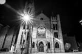 Horizontal Saint James Church at Night black and white Pictures