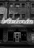 Vertical The Victoria Vaudville Theater at Night black and white Pictures