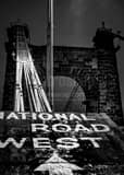 Vertical Wheeling Suspension Bridge at Night Photography