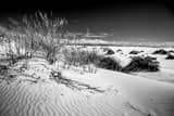 Horizontal White Gypsum Sand Dunes in White Sands New Mexico black and white Photos