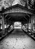 Vertical The Covered Bridge at Lantermans Mill black and white Photos