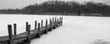 Panoramic Newport Lake in Mill Creek Park in Winter landscape black and white Photography