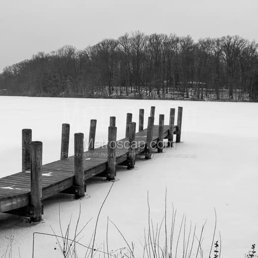 Newport Lake in Mill Creek Park in Winter -- Youngstown Black and White Photos