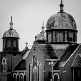 Square The Holy Trinity Ukrainian Church black and white Photos