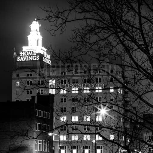 The Home Savings Bank Building -- Youngstown Black and White Photos