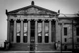 Horizontal The Stambaugh Auditorium landscape black and white Photography