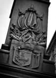Vertical A War Memorial in Downtown Youngstown black and white Photos