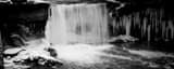Panoramic The Waterfall at Lantermans Mill in Mill Creek Park landscape black and white Photography