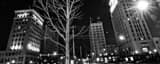 Panoramic Youngstown Market Street at Night landscape black and white Photography
