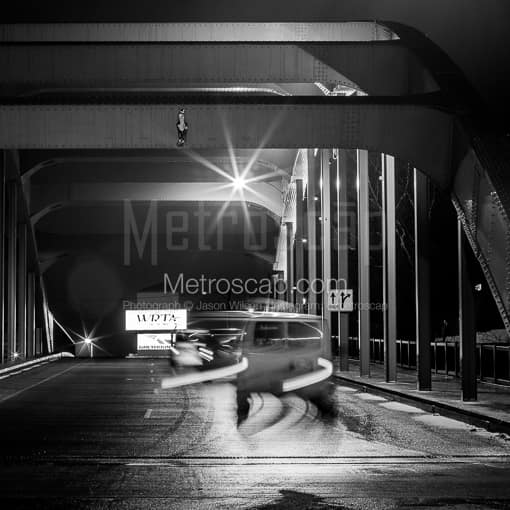 The Youngstown Spring Commons Bridge -- Youngstown Black and White Photos