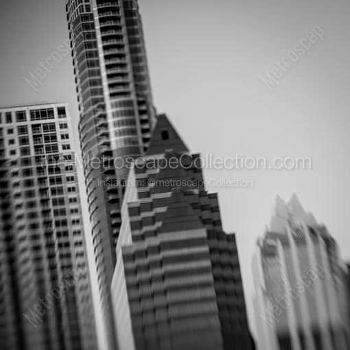 100 Congress Ave Building -- Austin Black and White Wall Art