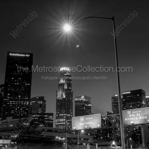 110 South to San Pedro -- Los Angeles Black and White Wall Art