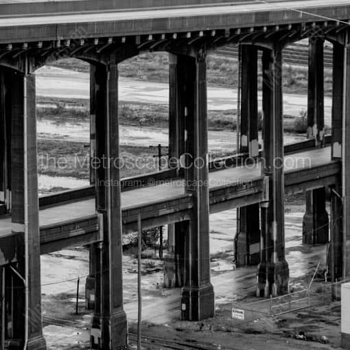 The 12th Street Viaduct to Kansas City Kansas -- Kansas City Black and White Wall Art