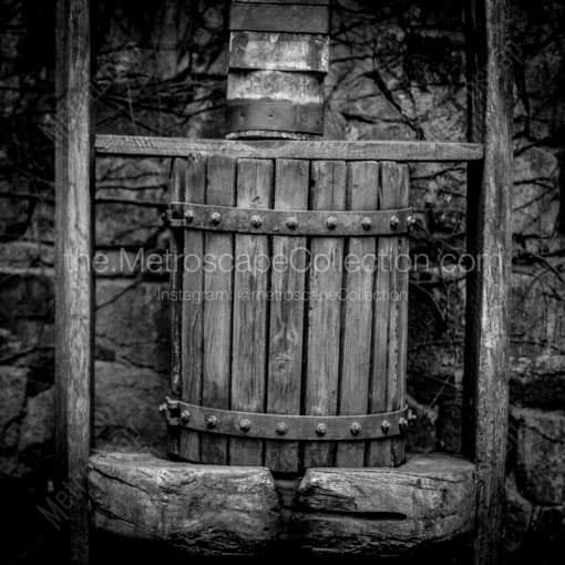 A 16th Century Wine Press -- Napa-Valley Black and White Wall Art