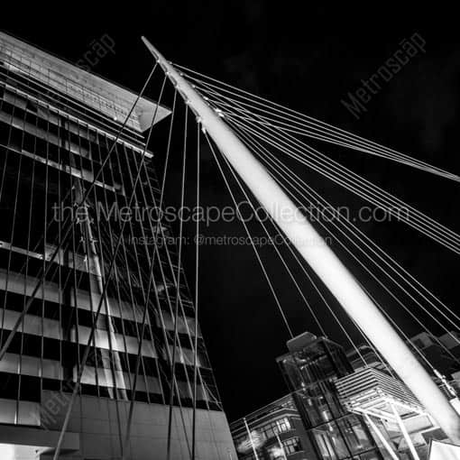 The 16th Street Pedestrian Bridge over the Platt River -- Denver Black and White Wall Art