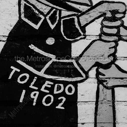 A Small Mud Hens Mural -- Toledo Black and White Wall Art