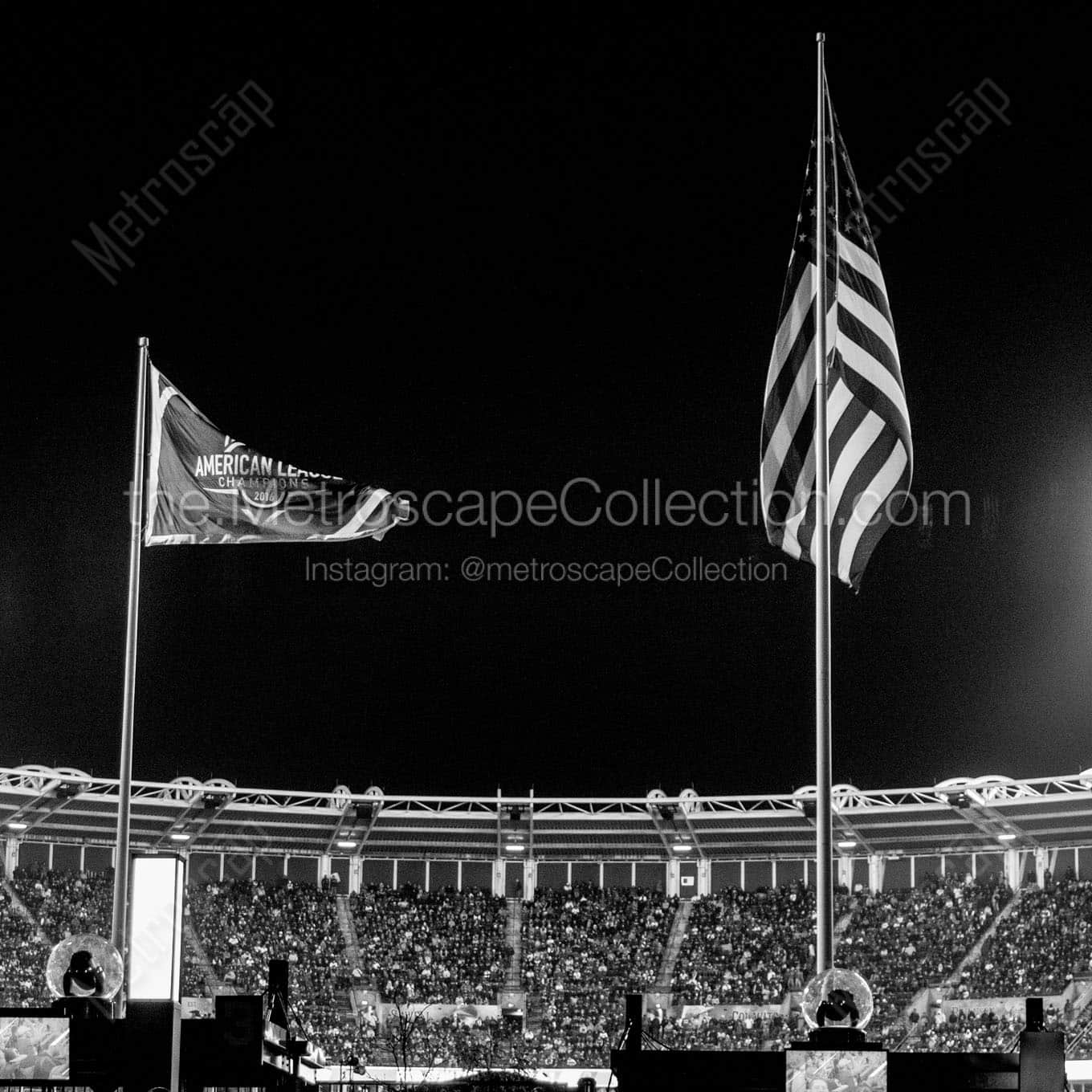 The 2016 American League Champions Flag at Progressive Field Wall Art square crop