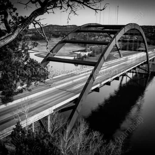 The 360 Bridge -- Austin Black and White Wall Art