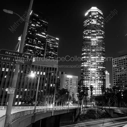 6th Street at the 110 -- Los Angeles Black and White Wall Art